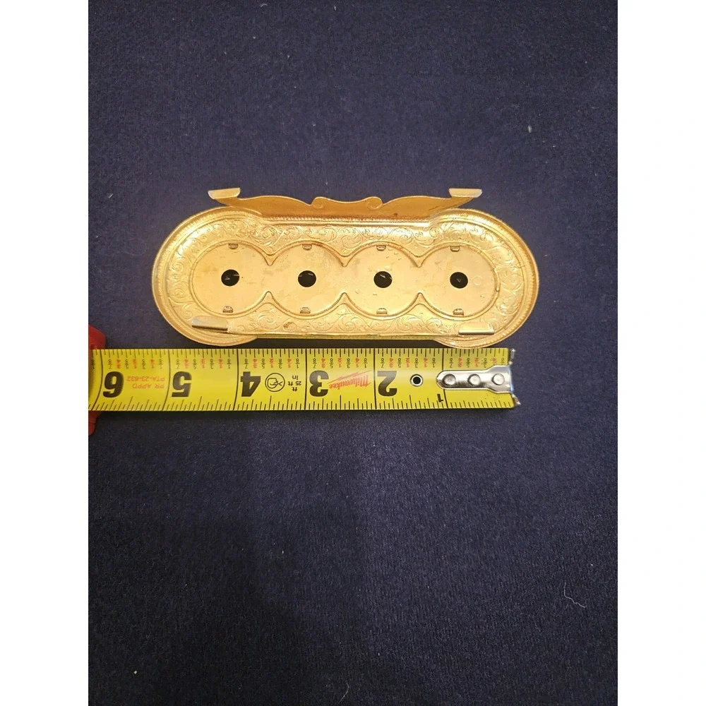 Vintage Hollywood Regency Gold Vanity 4 Slot Lipstick Holder